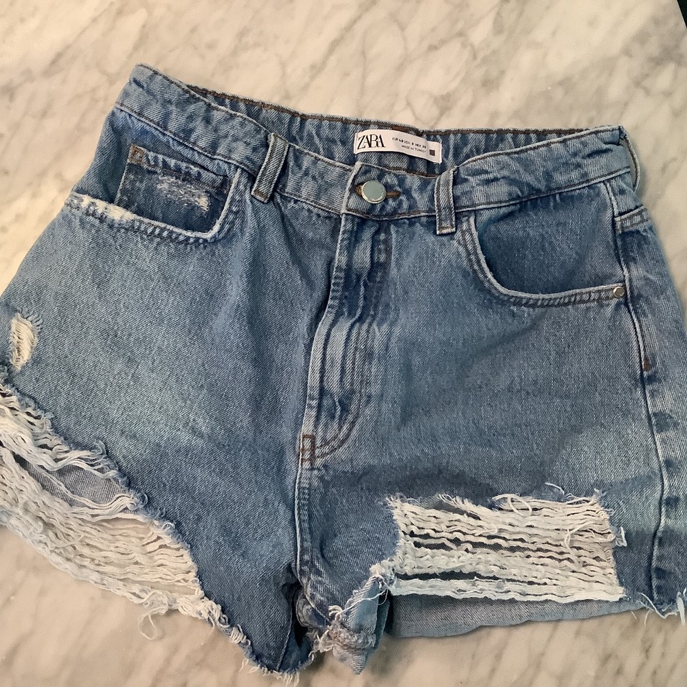 ZARA High Rise Denim Shorts